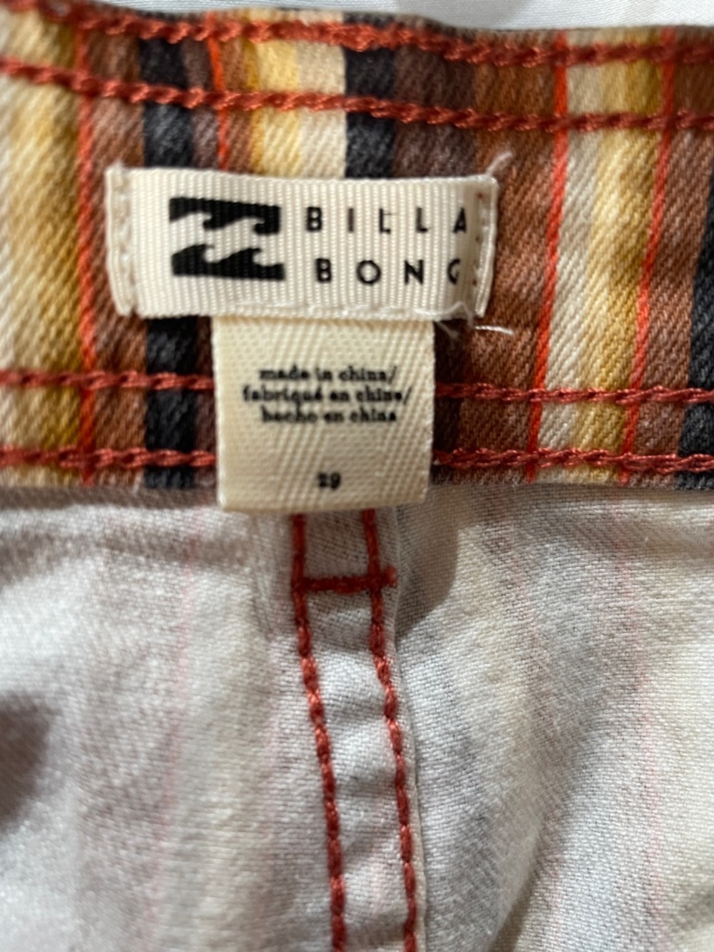 Billabong Vertical Striped Wide-Leg Chinos in Brown and Yellow - Picture 8 of 12